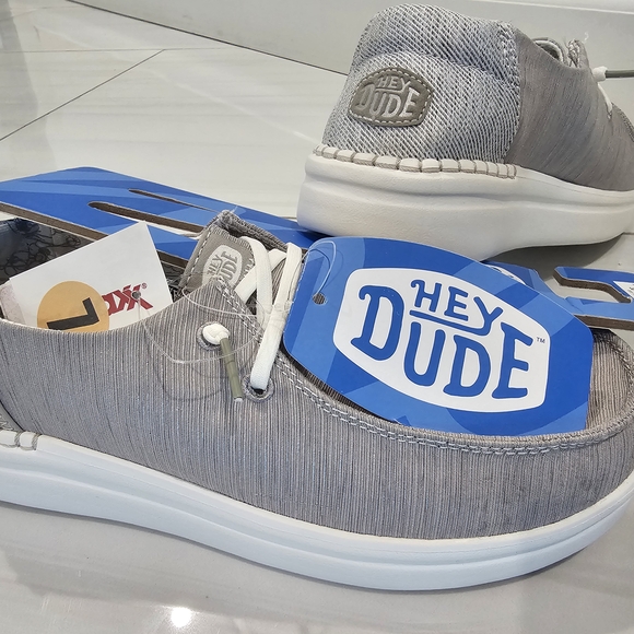 Hey Dude Shoes - Hey Dude Womens Gray Casual Shoes Size 7